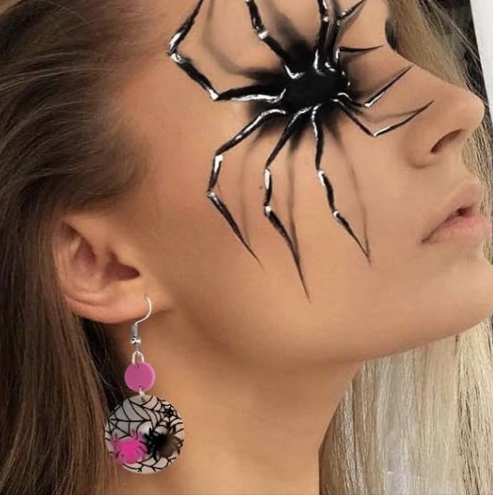 2 For $25 Halloween Earrings - Spider Web | Brand New - Picture 2 of 4